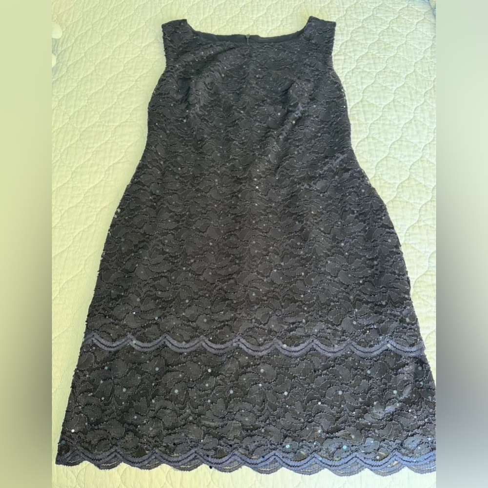 Connected Apparel Black Lace Strapless Dress